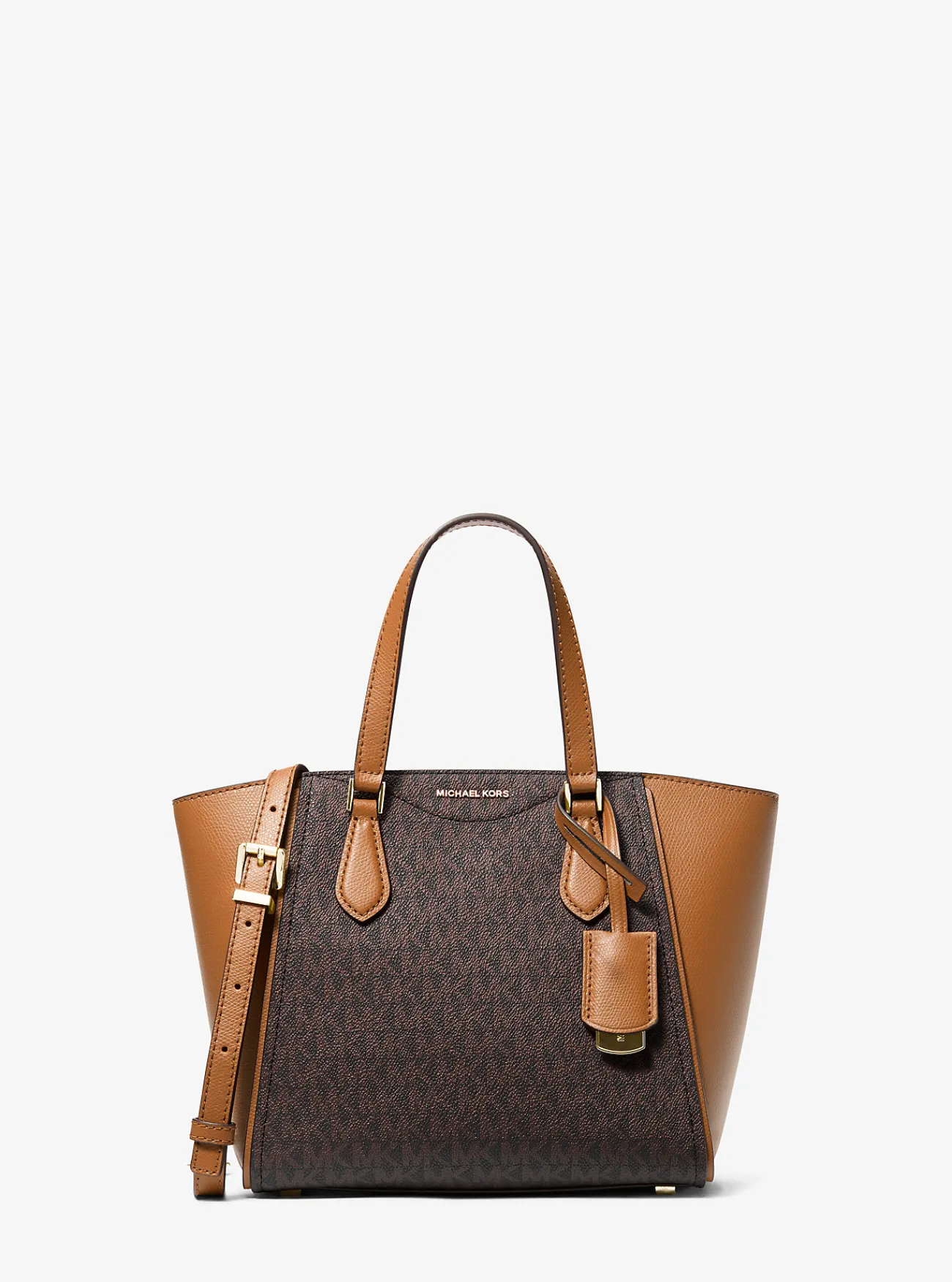 Michael Kors Crossbodytas Taryn van leer met klein kenmerkend logo, aanpasbaar Discount