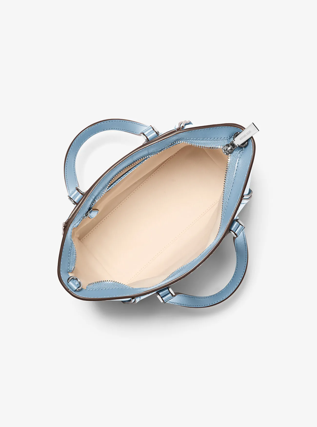Michael Kors Crossbodytas Taryn van leer, aanpasbaar en klein CHAMBRAY Outlet
