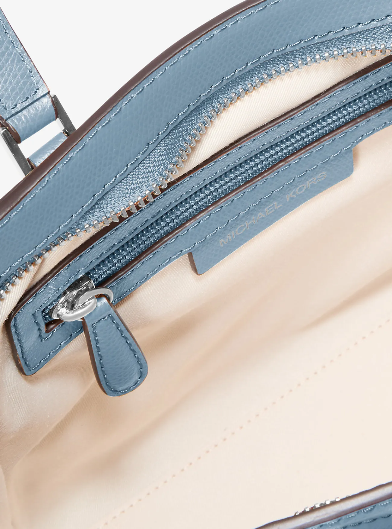 Michael Kors Crossbodytas Taryn van leer, aanpasbaar en klein CHAMBRAY Outlet