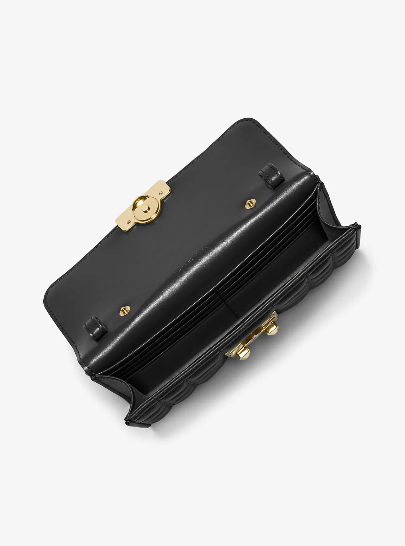 Michael Kors Crossbodytas Tribeca van leer ZWART New
