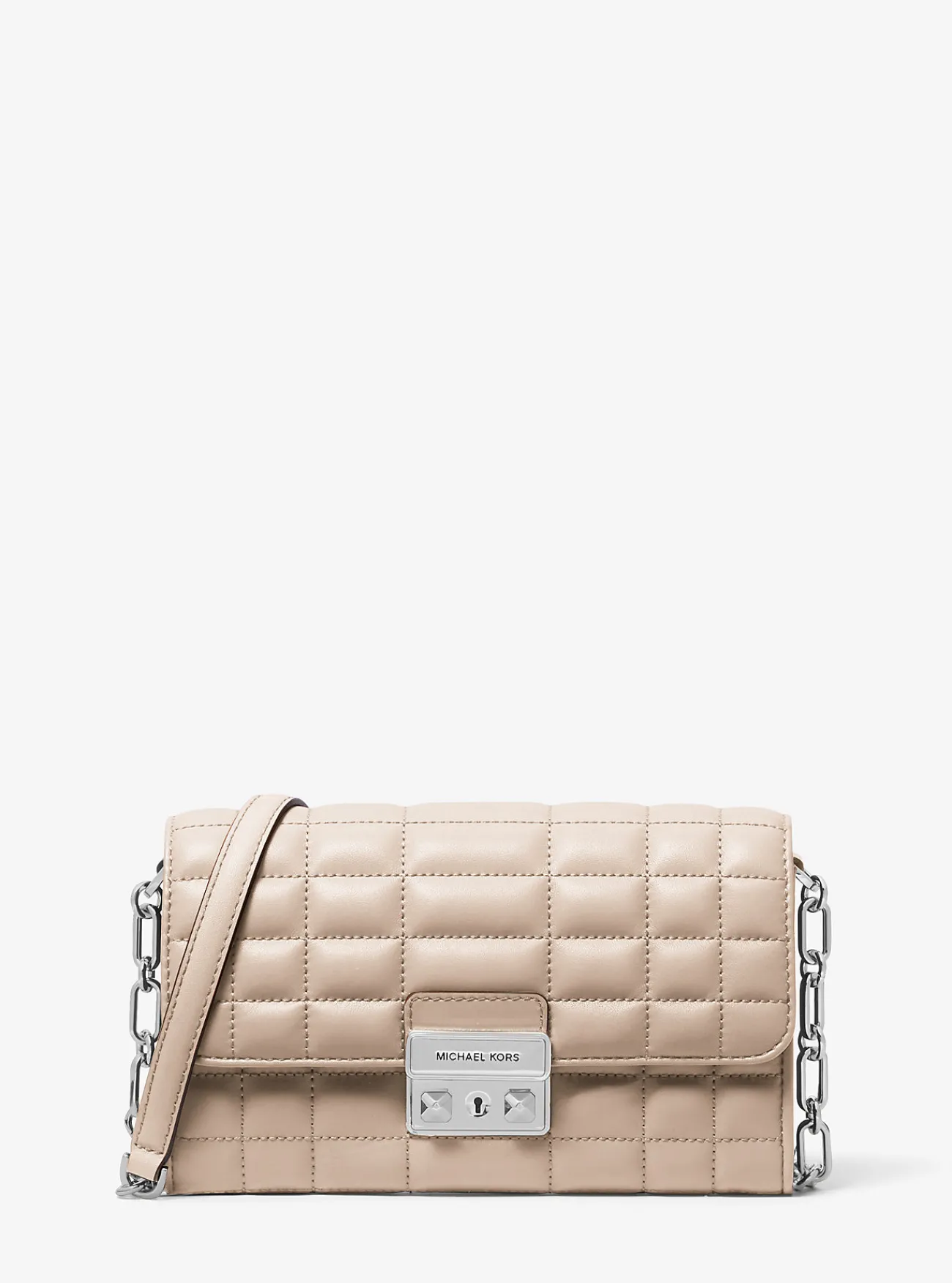 Michael Kors Crossbodytas Tribeca van leer LICHTZAND Online