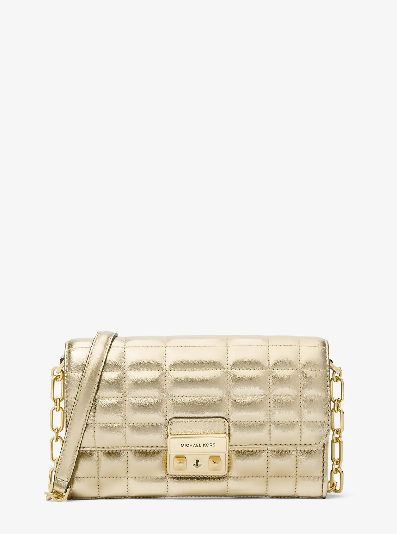 Michael Kors Crossbodytas Tribeca van metallic leer LICHTGOUD New