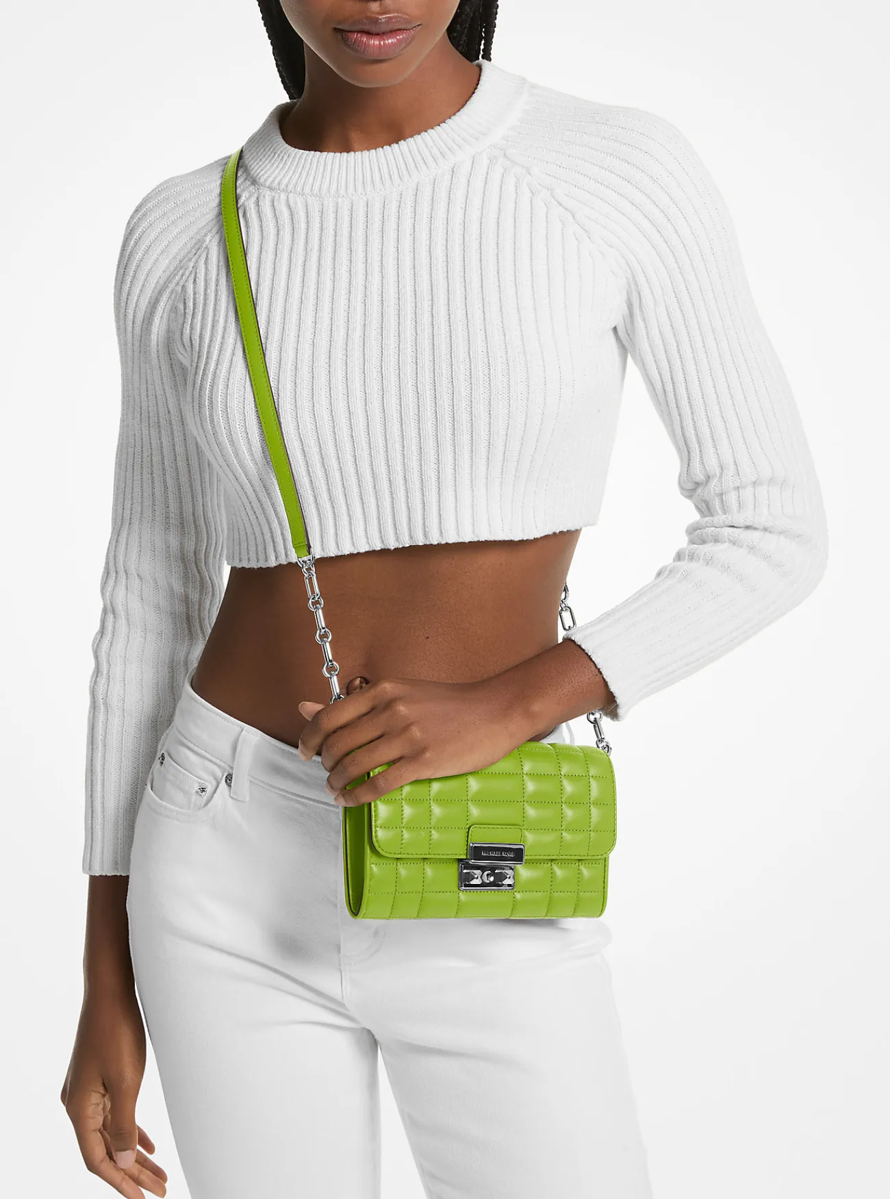 Michael Kors Crossbodytas Tribeca van leer PEER Sale