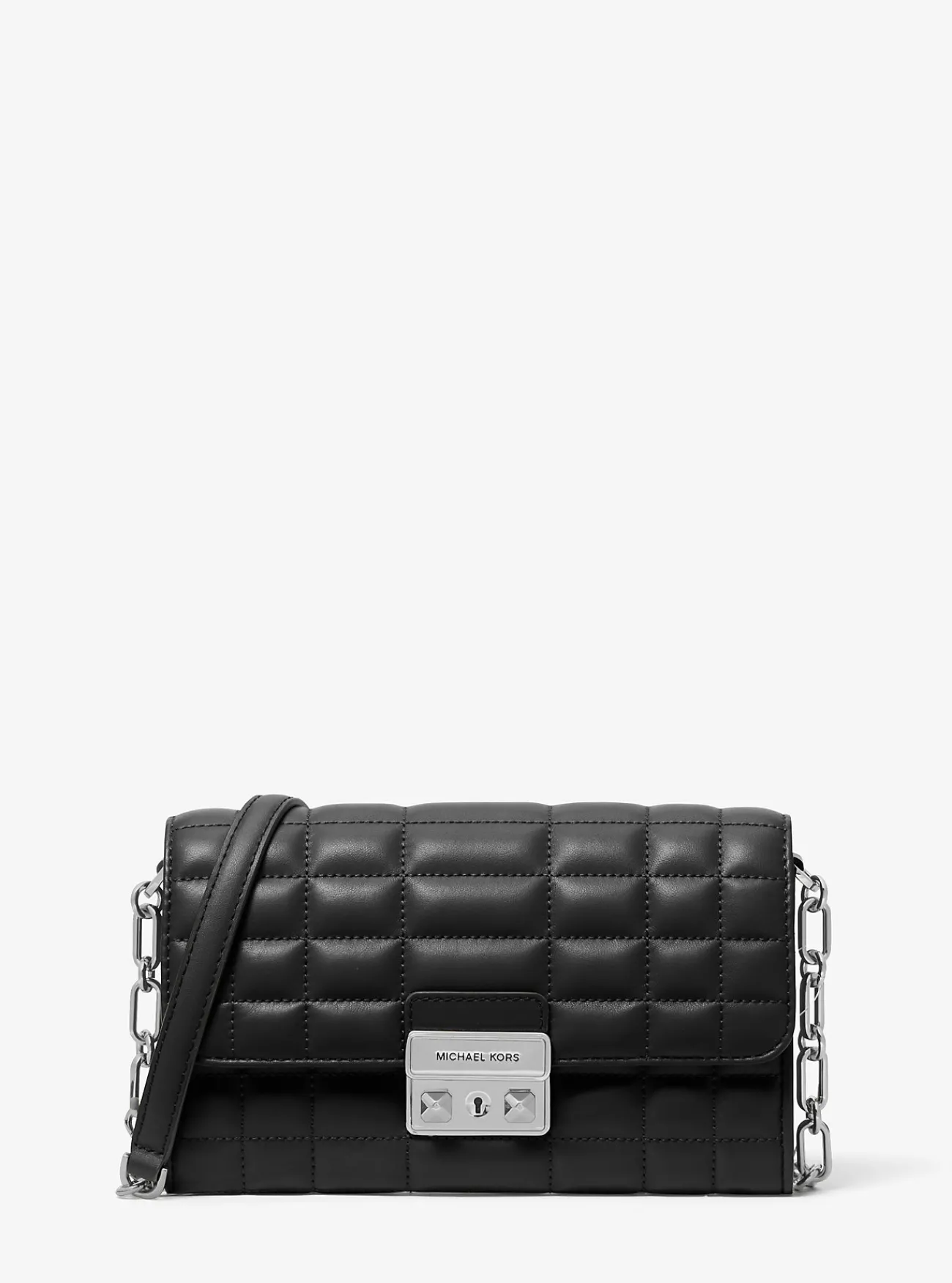 Michael Kors Crossbodytas Tribeca van leer ZWART Discount