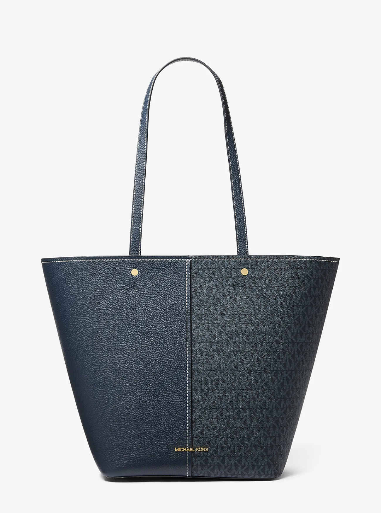Michael Kors Draagtas Flora van canvas met kenmerkend logo en leer, groot New