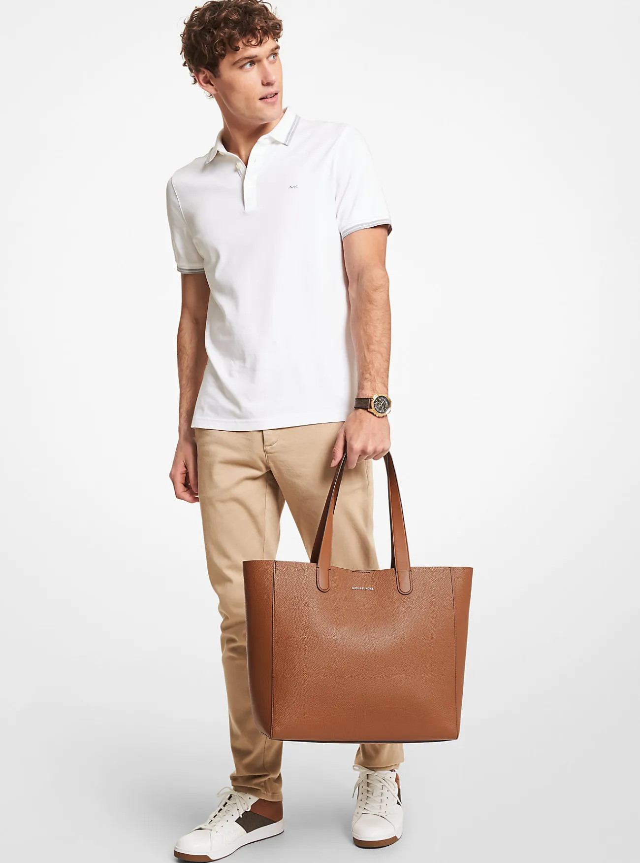 Michael Kors Draagtas Hudson van getrommeld leer LUGGAGE Hot
