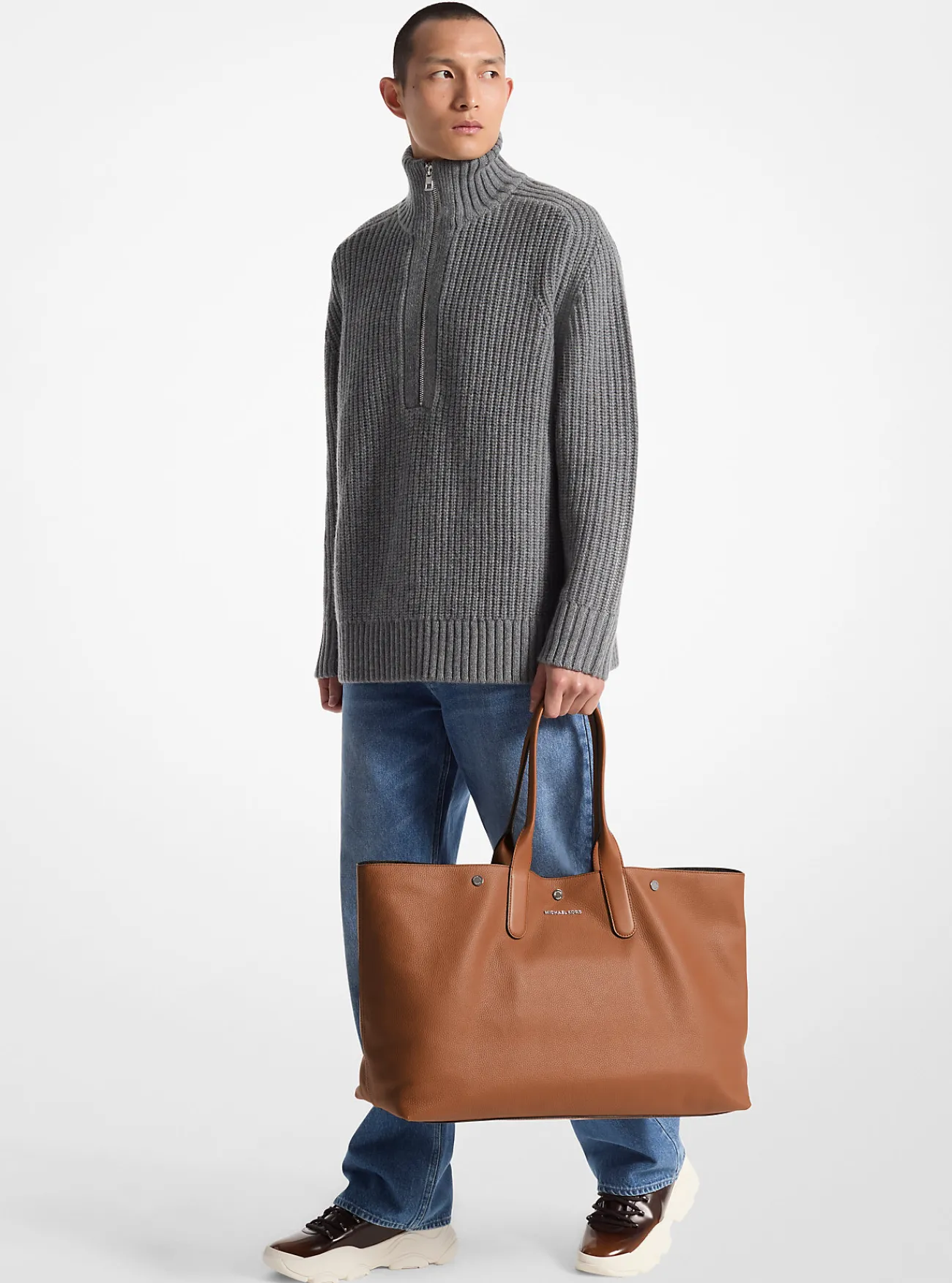 Michael Kors Draagtas Hudson van leer, oversized LUGGAGE Hot