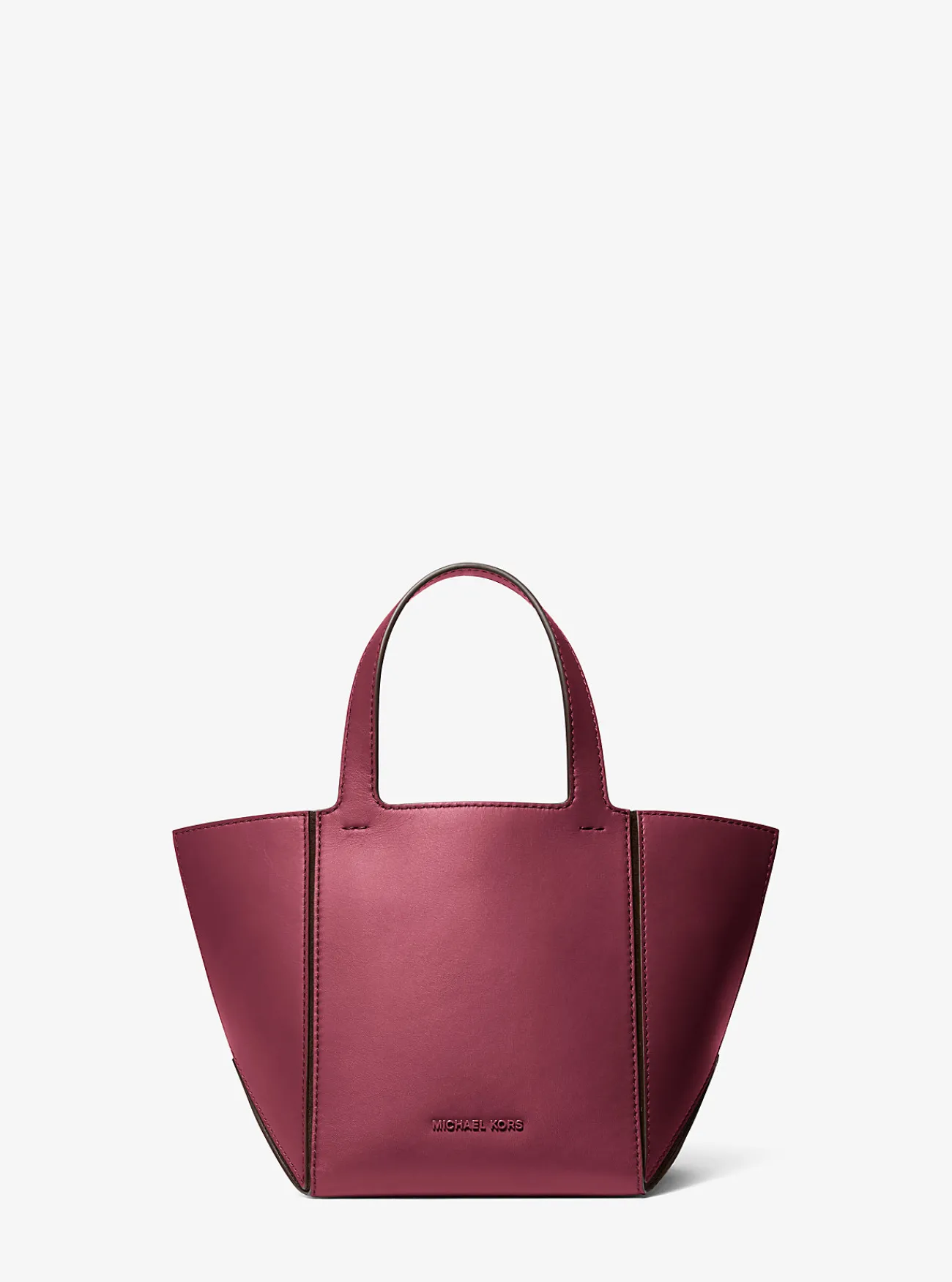 Michael Kors Draagtas Jordi van leer, klein MOERBEI Sale
