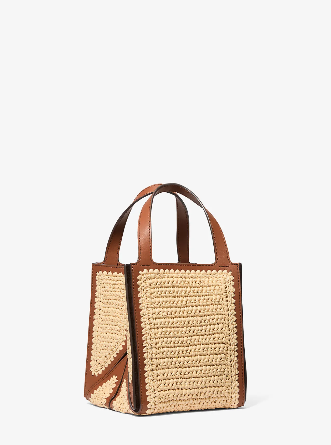 Michael Kors Draagtas Jordy van handgehaakt stro en leer, klein Online