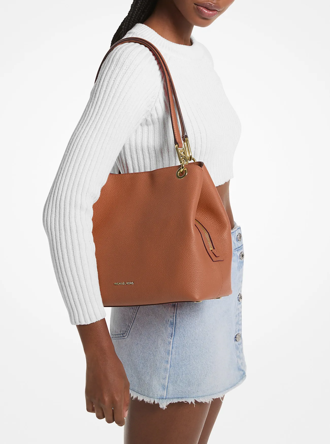 Michael Kors Draagtas Kensington van getrommeld leer, groot LUGGAGE Clearance