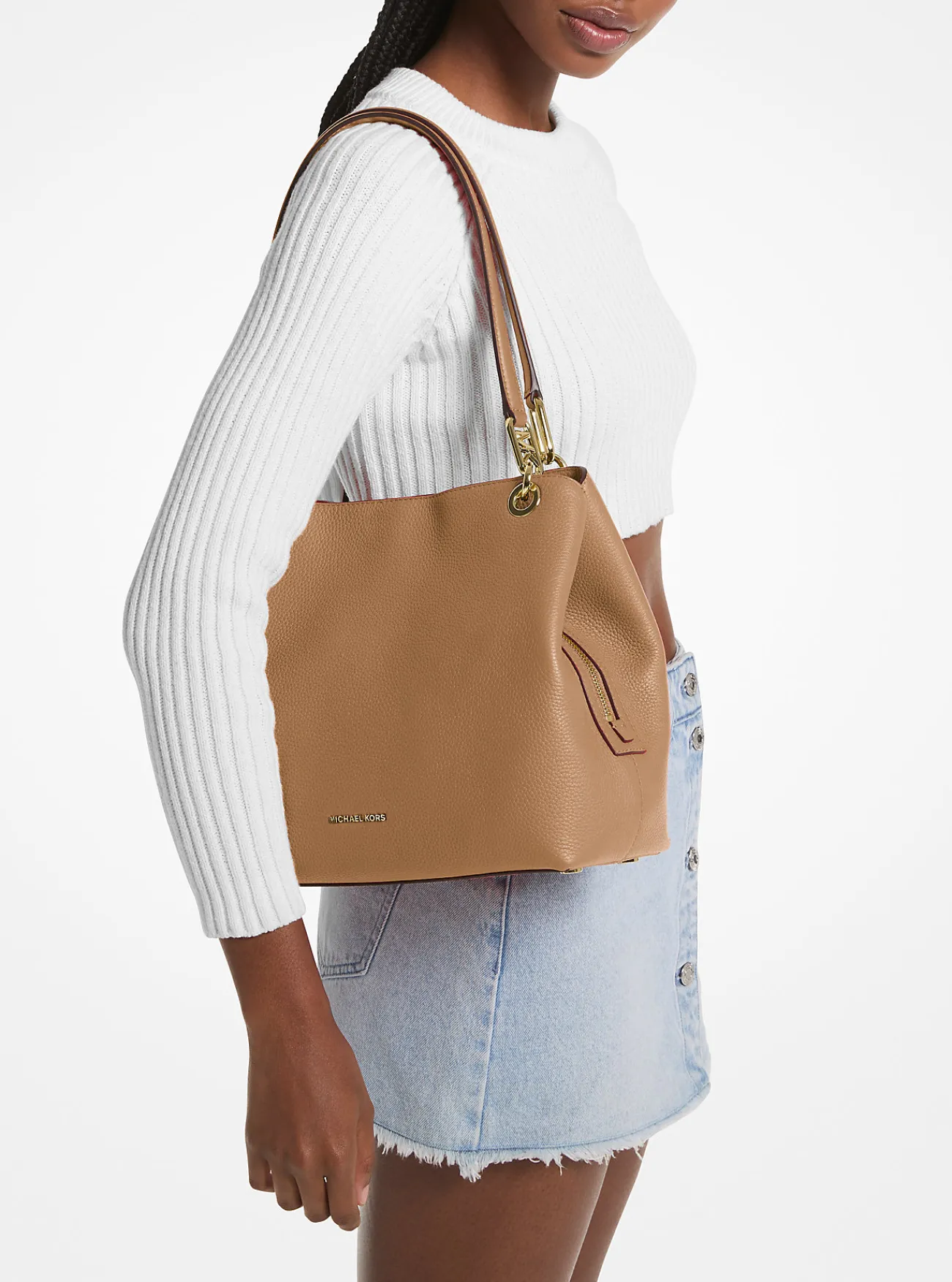 Michael Kors Draagtas Kensington van getrommeld leer, groot KAF New
