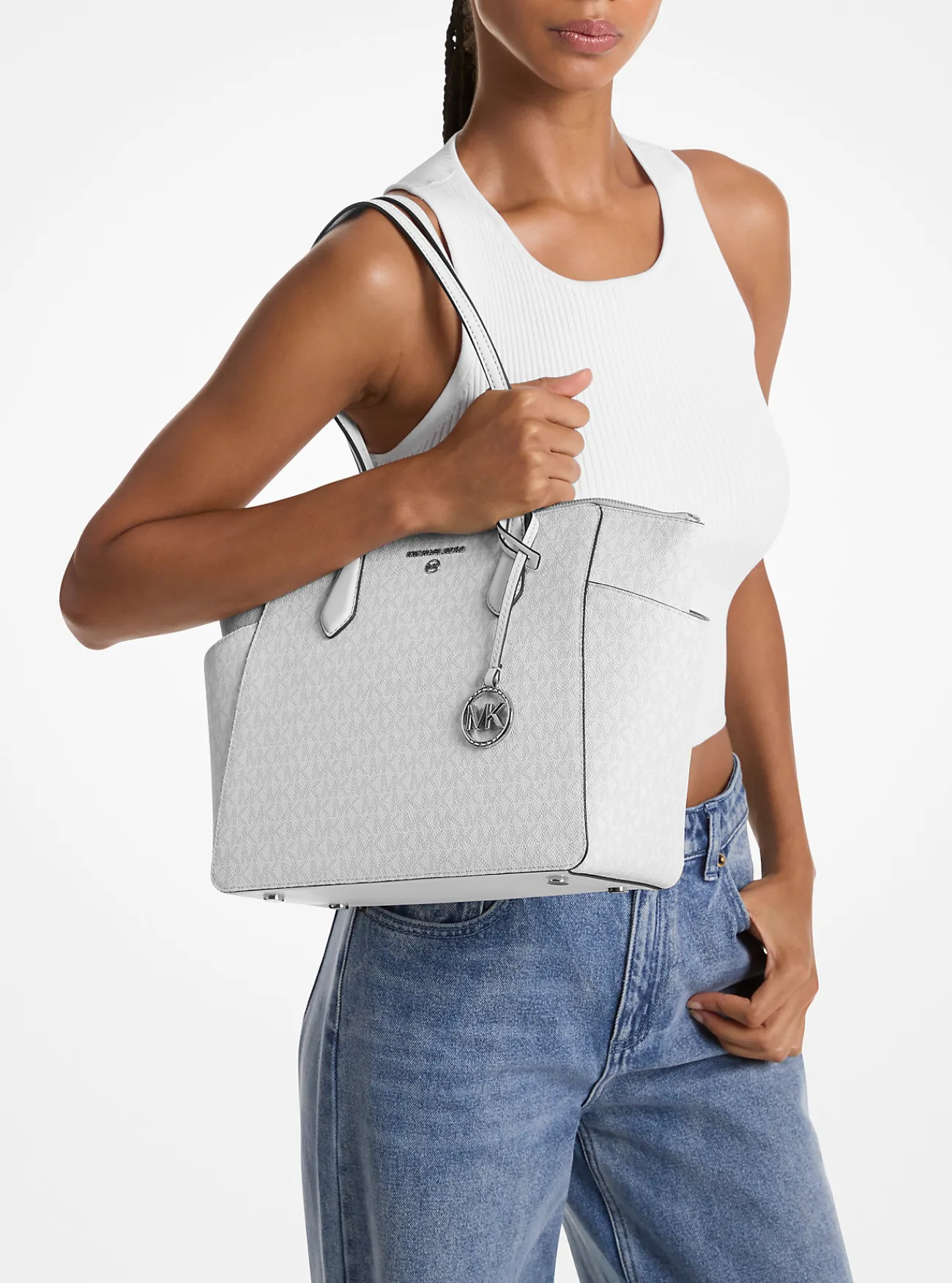 Michael Kors Draagtas Marilyn met kenmerkend logo, middelgroot Sale