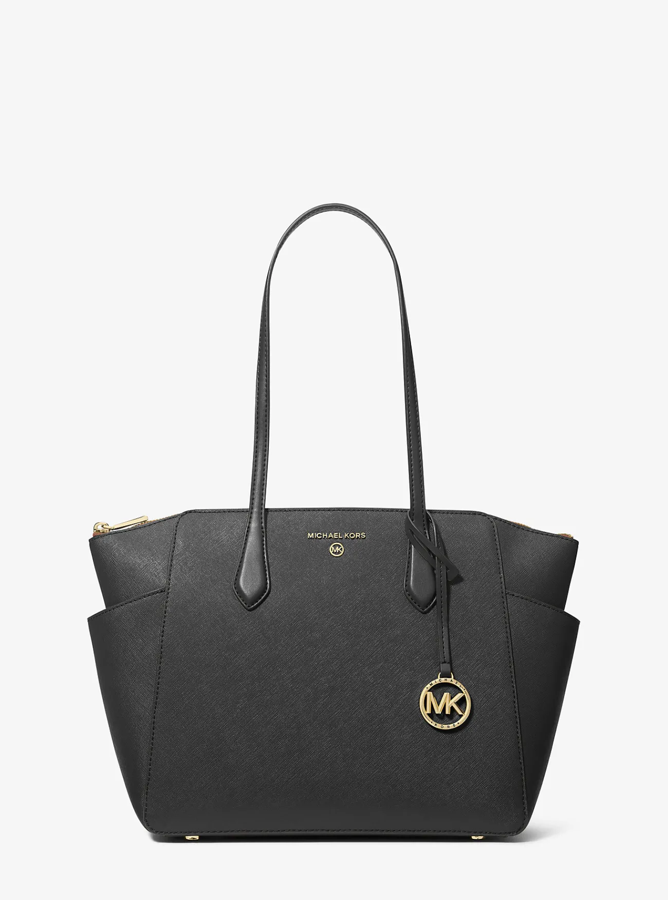 Michael Kors Draagtas Marilyn van saffianoleer, middelgroot ZWART Online