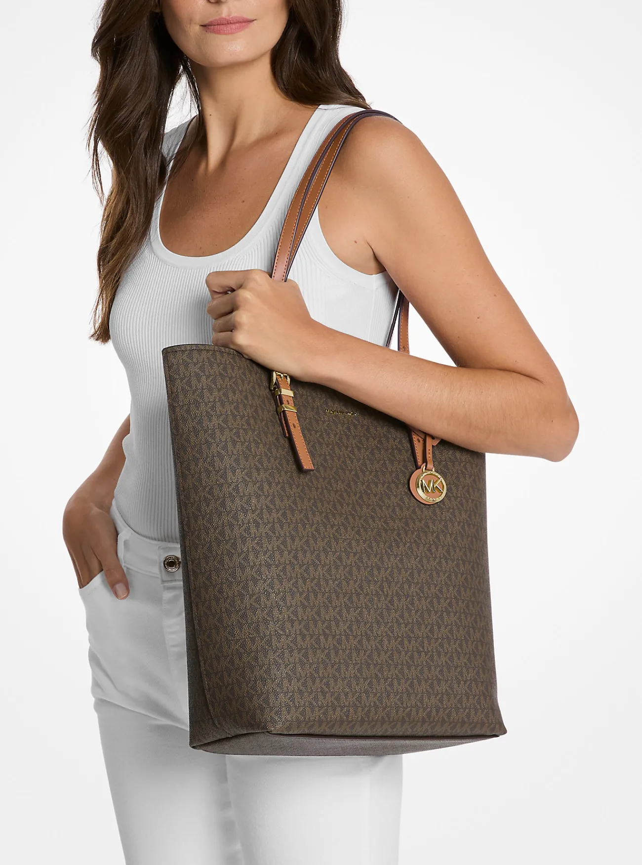 Michael Kors Draagtas Quinn met kenmerkend logo, groot Fashion