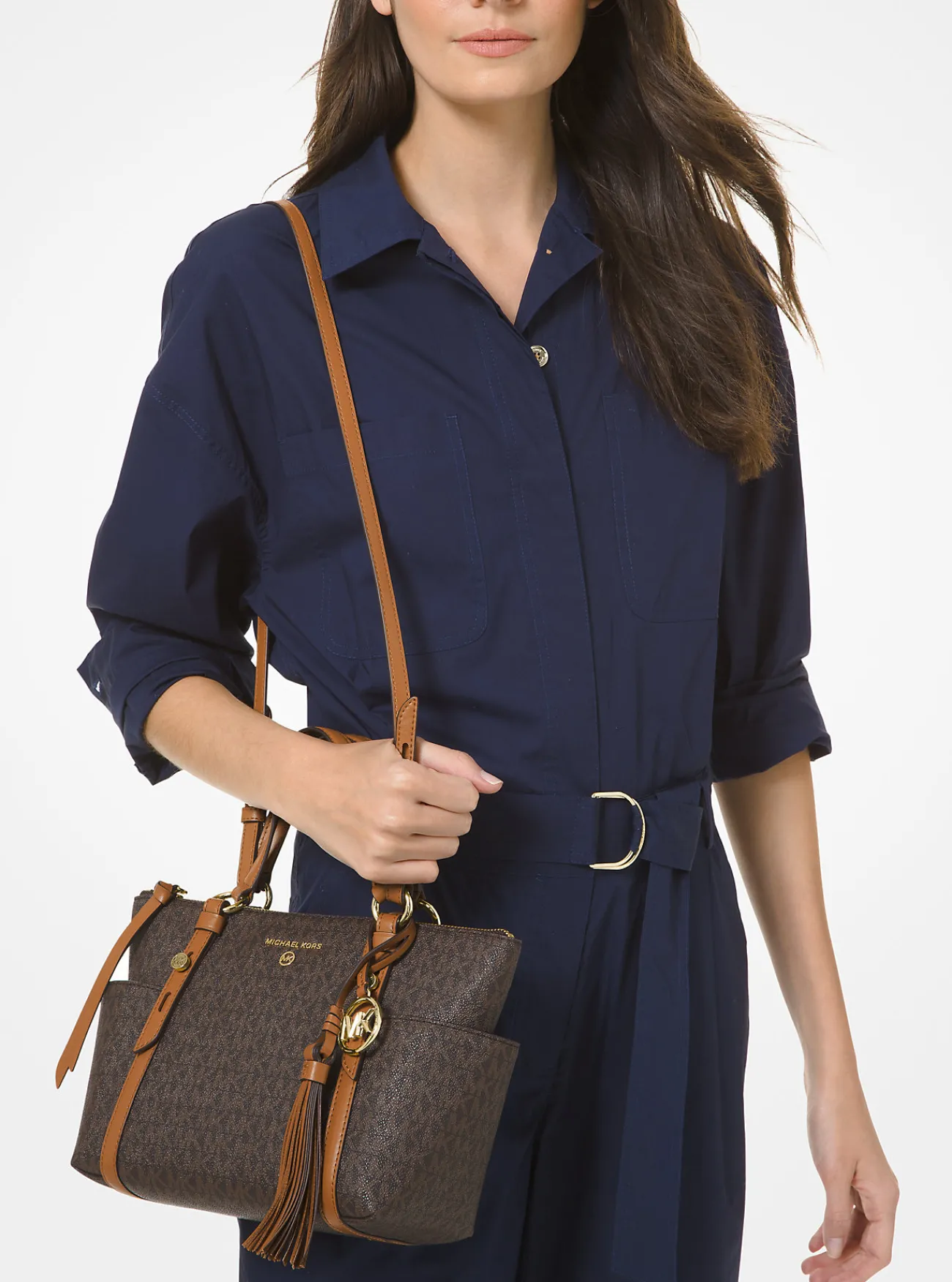 Michael Kors Draagtas Sullivan met rits aan de bovenkant en logo, klein Sale