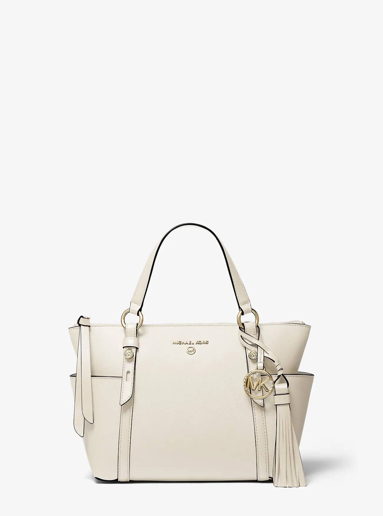 Michael Kors Draagtas Sullivan van saffianoleer met rits aan de bovenkant, klein Clearance