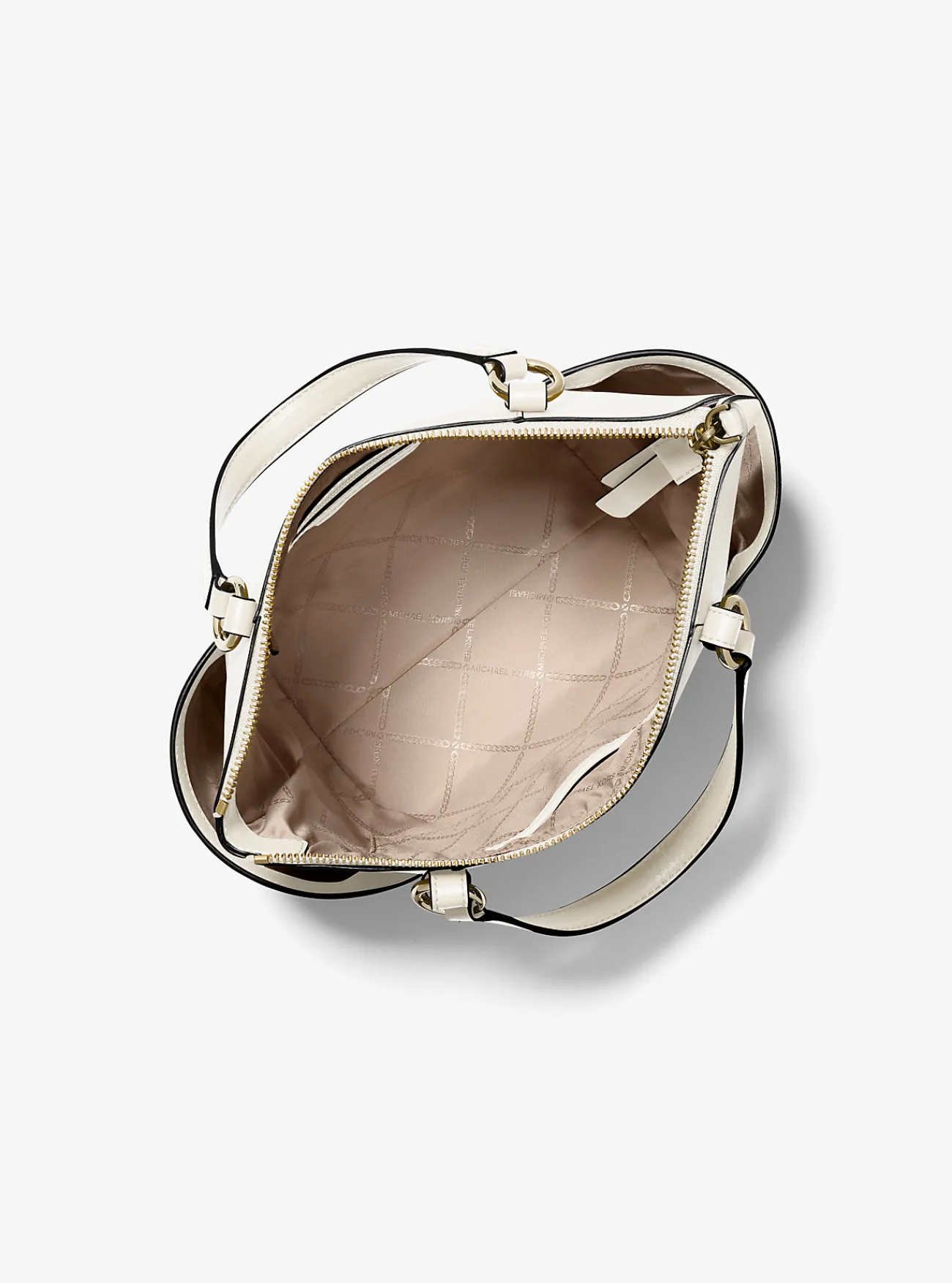 Michael Kors Draagtas Sullivan van saffianoleer met rits aan de bovenkant, klein Clearance