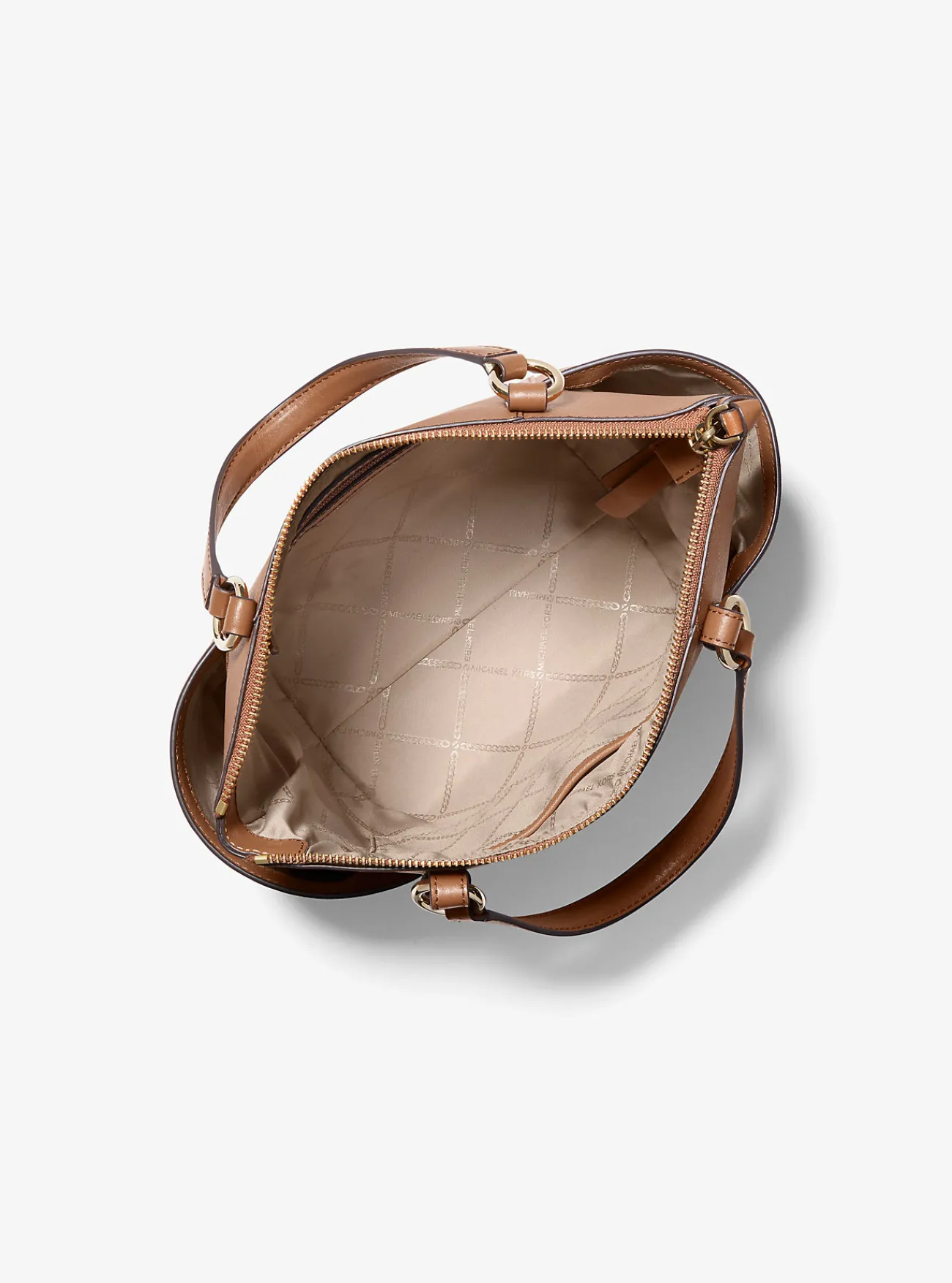 Michael Kors Draagtas Sullivan van saffianoleer met rits aan de bovenkant, klein LUGGAGE Discount