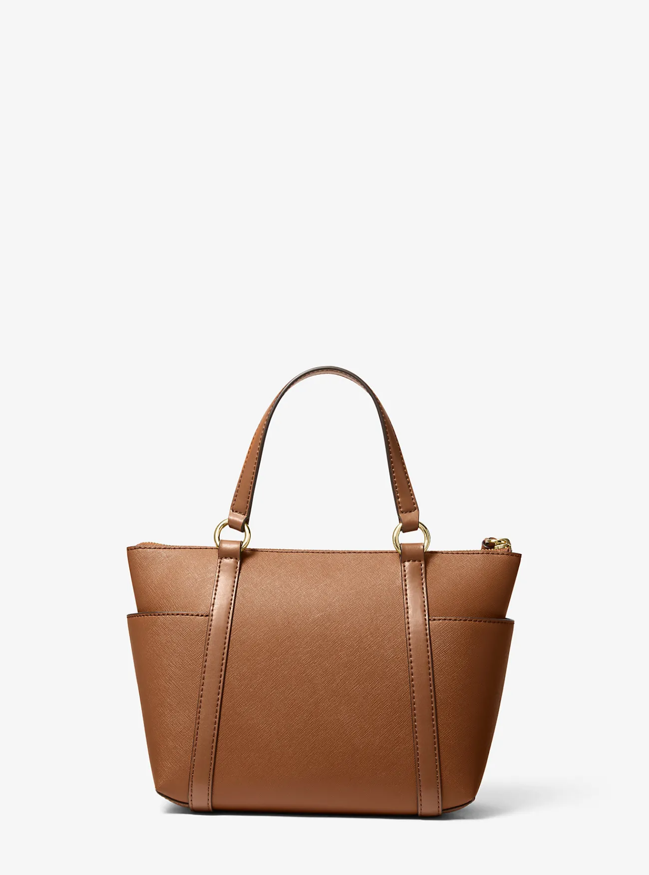 Michael Kors Draagtas Sullivan van saffianoleer met rits aan de bovenkant, klein LUGGAGE Discount