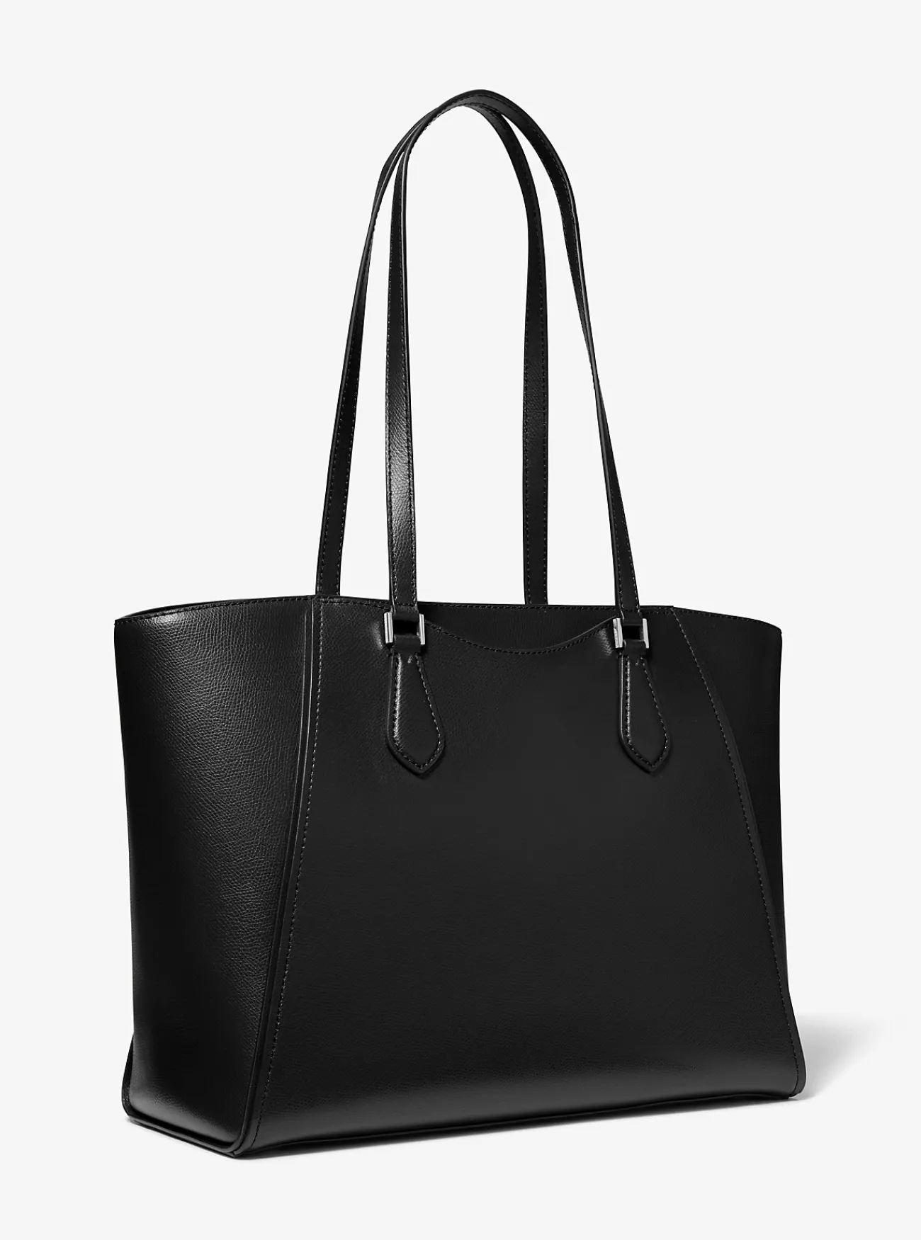 Michael Kors Draagtas Taryn van leer, groot ZWART Outlet