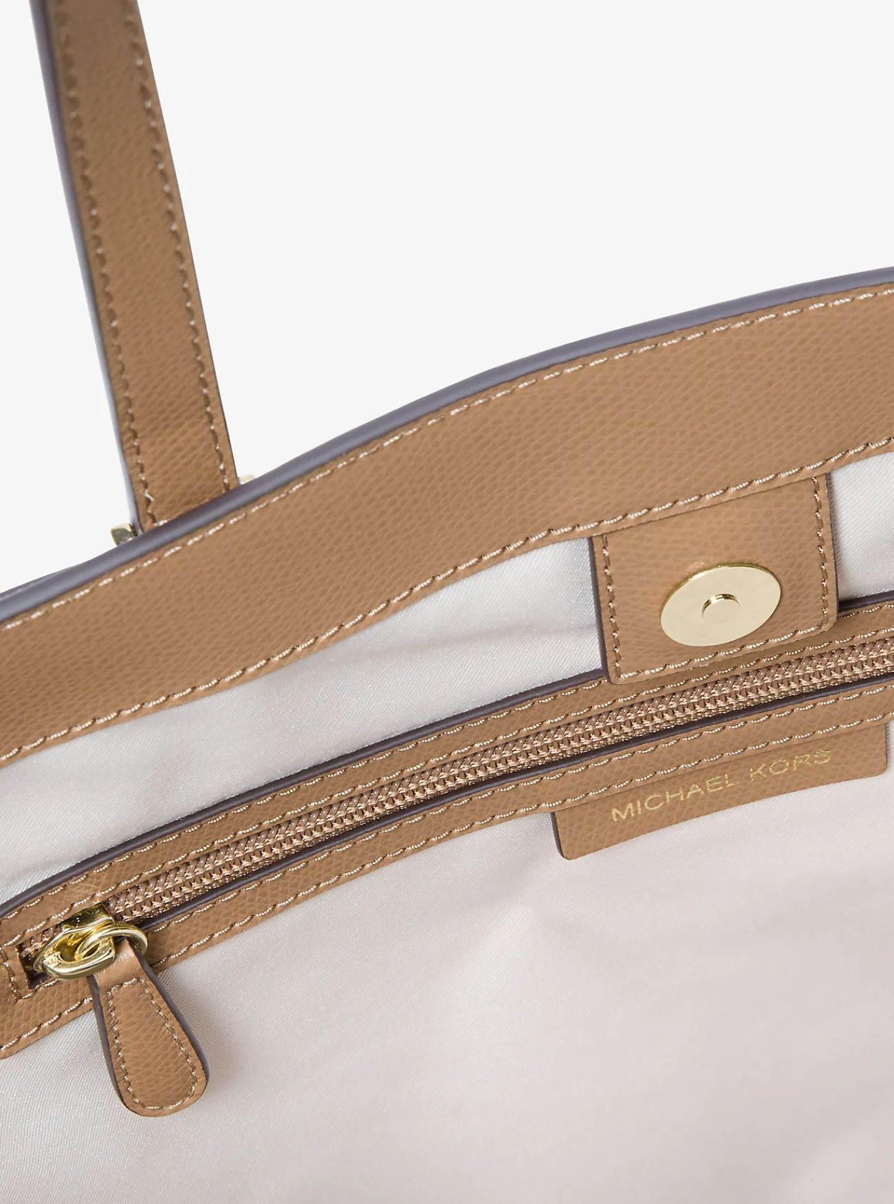 Michael Kors Draagtas Taryn van leer met kenmerkend logo, groot KAF Sale
