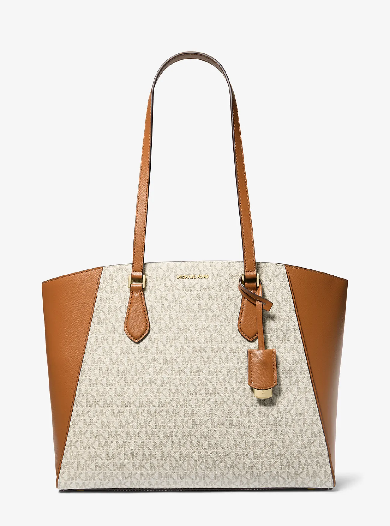 Michael Kors Draagtas Taryn van leer met kenmerkend logo, groot Discount