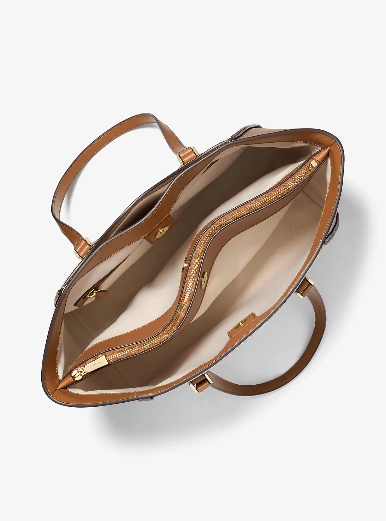 Michael Kors Draagtas Taryn van leer met kenmerkend logo, groot Discount