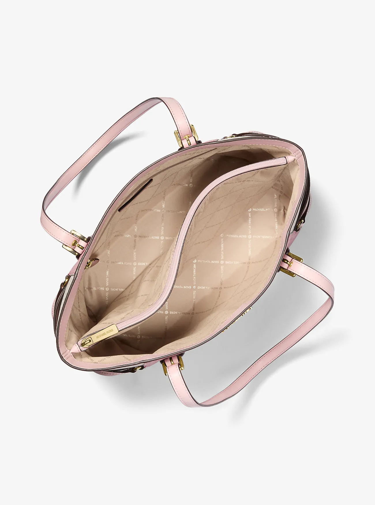 Michael Kors Draagtas Voyager met kleurvlakken en kenmerkend logo, groot POEDERROZEMULTI Fashion