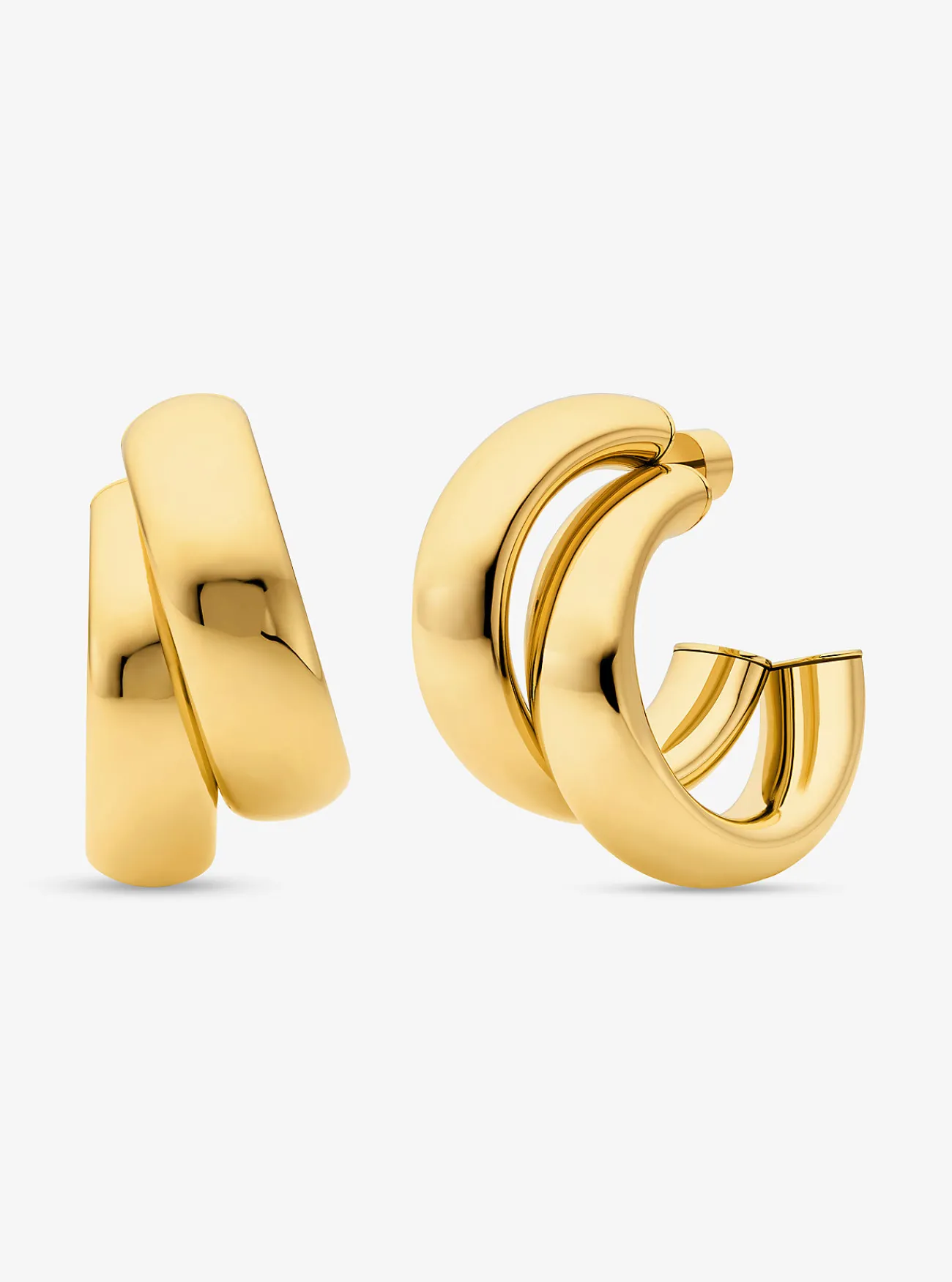 Michael Kors Dubbele oorringen van messing met plating met edelmetaal, groot GOUD Best