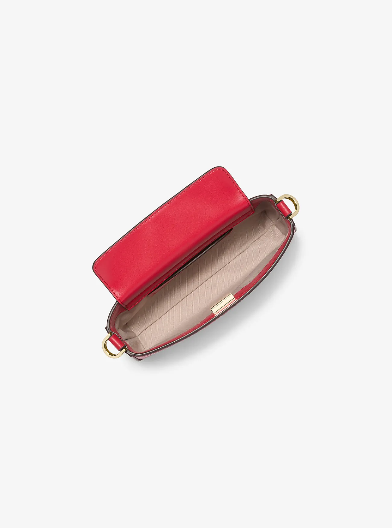 Michael Kors Enveloptas Bryant met kenmerkend logo, aanpasbaar en klein KARMOZIJNROOD Sale