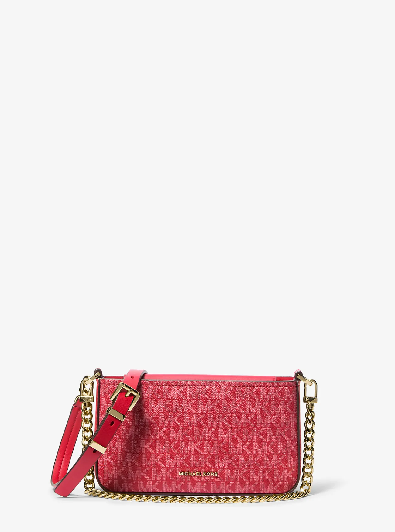 Michael Kors Enveloptas Bryant met kenmerkend logo, aanpasbaar en klein KARMOZIJNROOD Sale