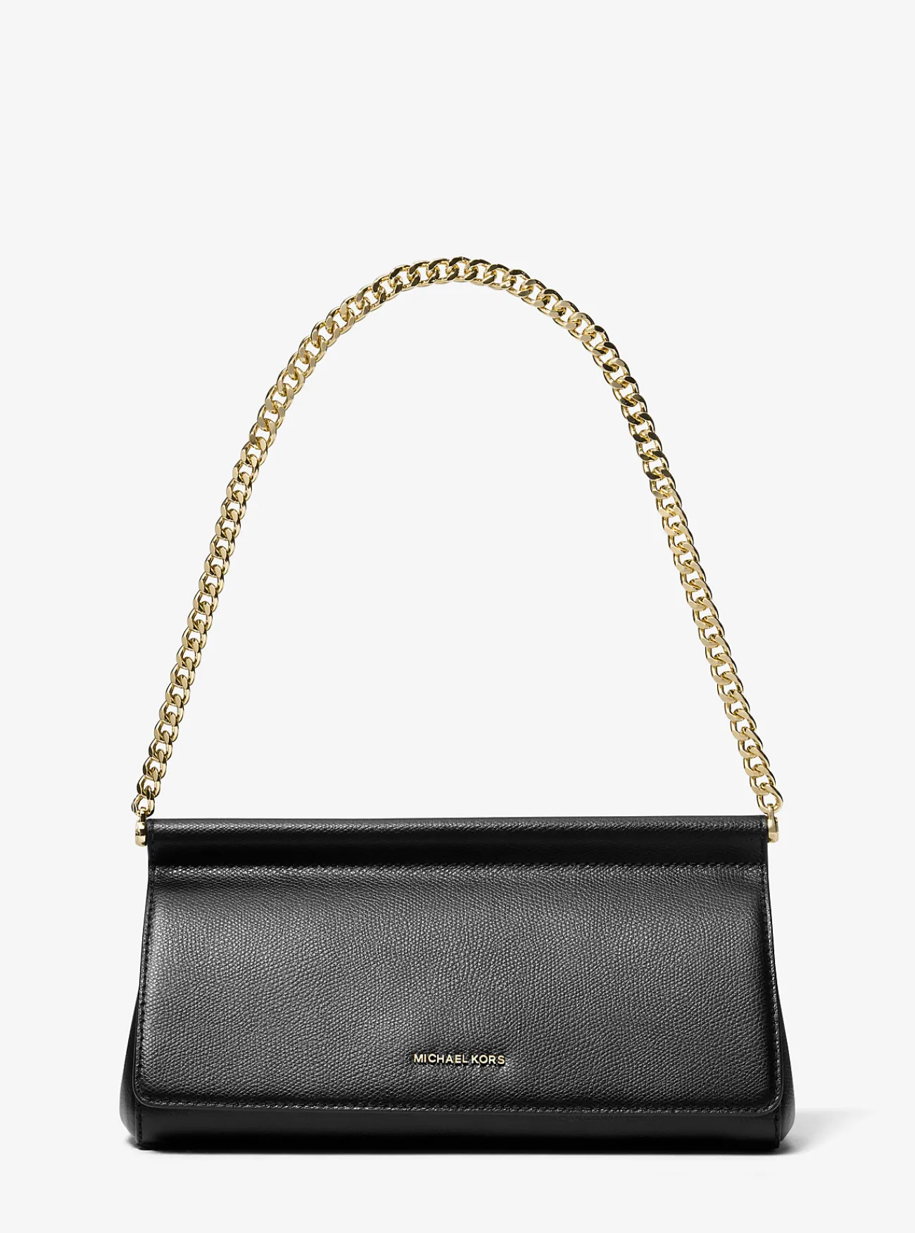 Michael Kors Enveloptas Carmine van getrommeld leer, middelgroot ZWART Best