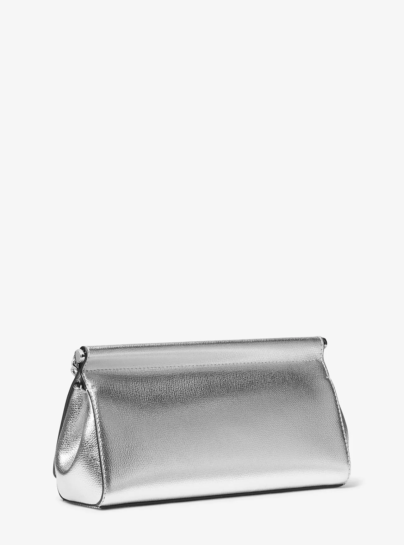 Michael Kors Enveloptas Carmine van metallic getrommeld leer, middelgroot ZILVER Outlet