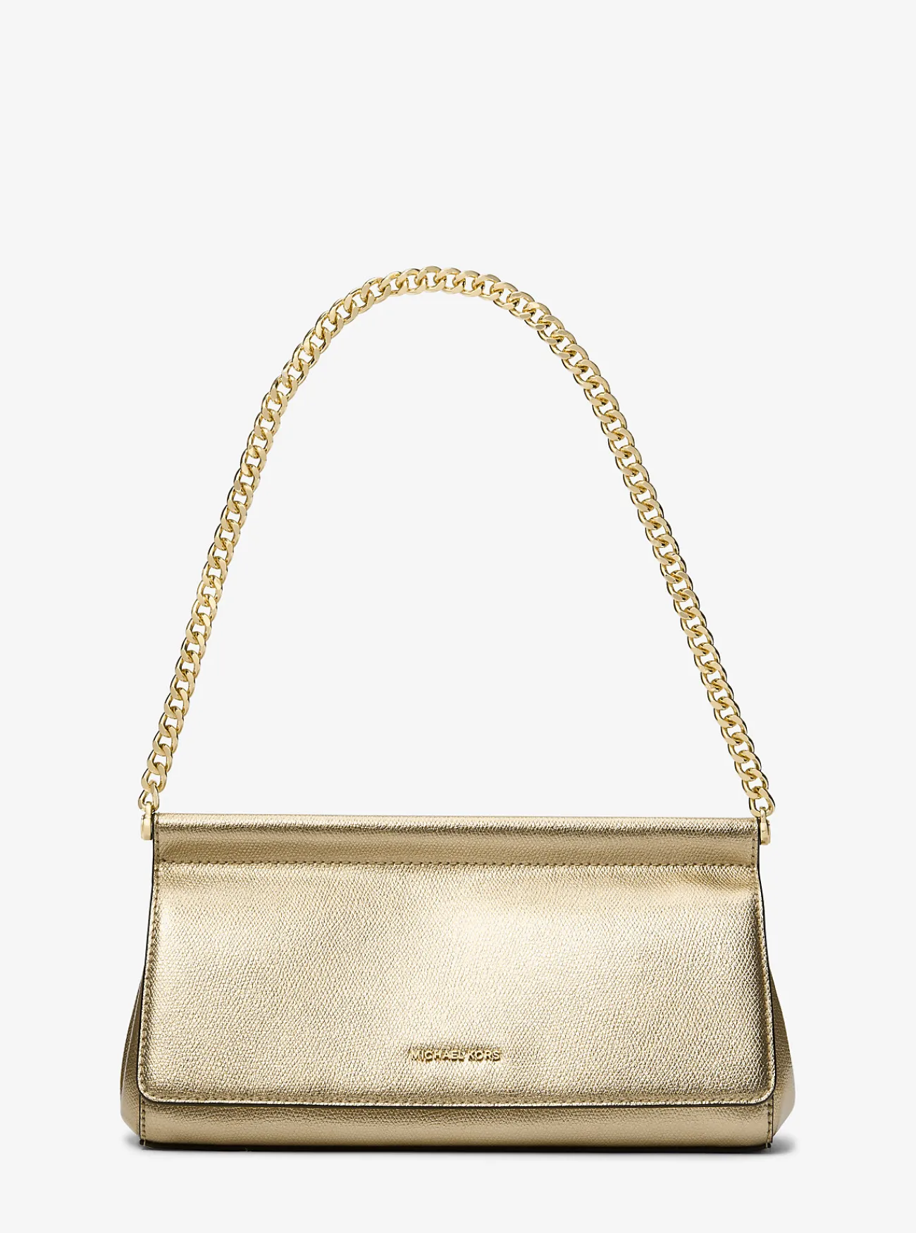 Michael Kors Enveloptas Carmine van metallic getrommeld leer, middelgroot LICHTGOUD New