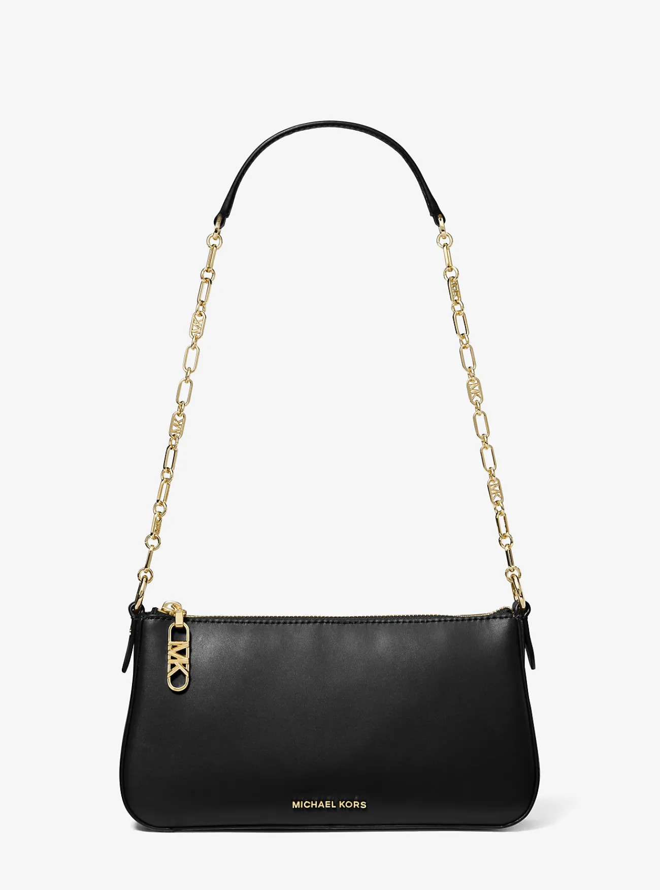 Michael Kors Enveloptas Empire van leer met schakels, middelgroot ZWART Sale
