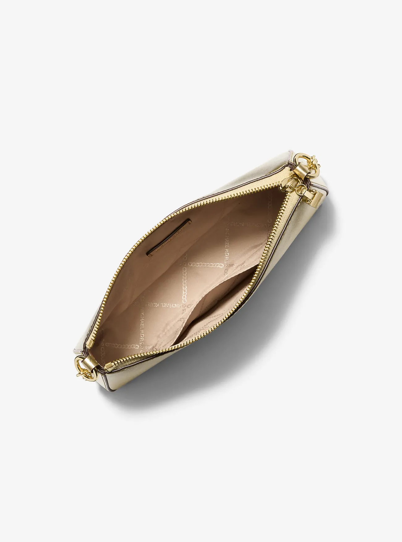 Michael Kors Enveloptas van metallic leer met schakels, middelgroot LICHTGOUD Best