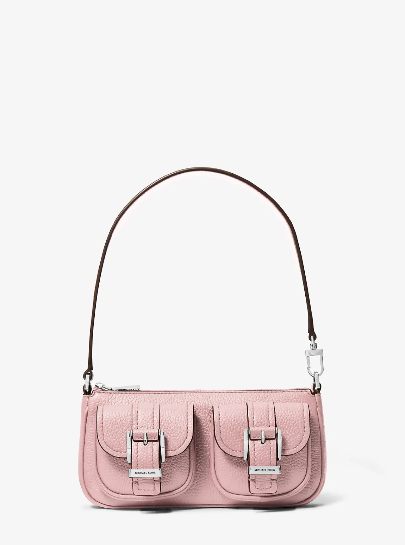 Michael Kors Enveloptas Zoe van getrommeld leer, klein ZACHTROZE Fashion