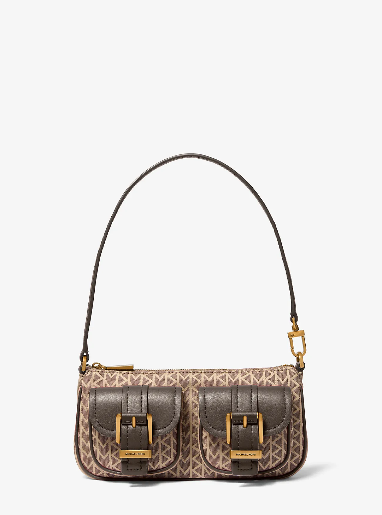 Michael Kors Enveloptas Zoe van MK2000-jacquard met logo, klein NATUREL Online