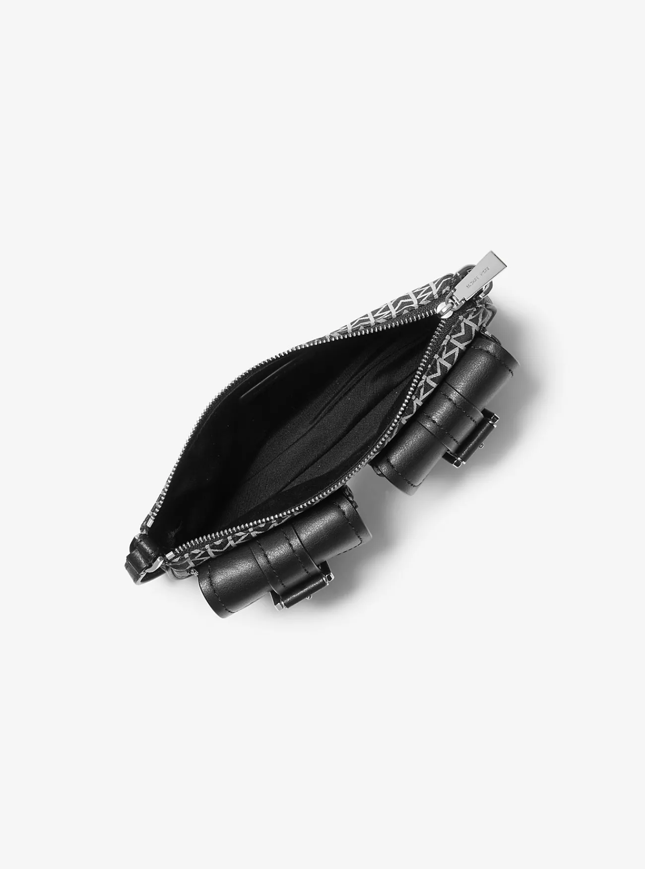 Michael Kors Enveloptas Zoe van MK2000-jacquard met logo, klein ZWART Sale