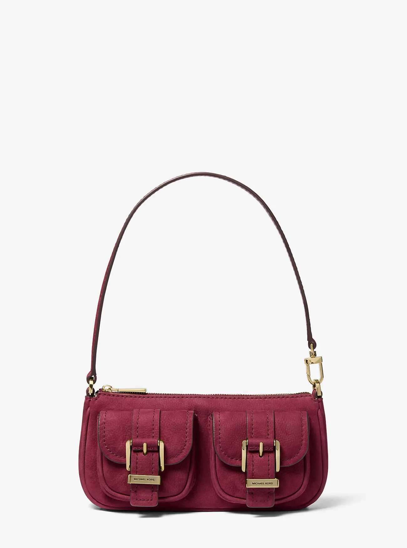 Michael Kors Enveloptas Zoe van suède, aanpasbaar en klein MOERBEI Clearance