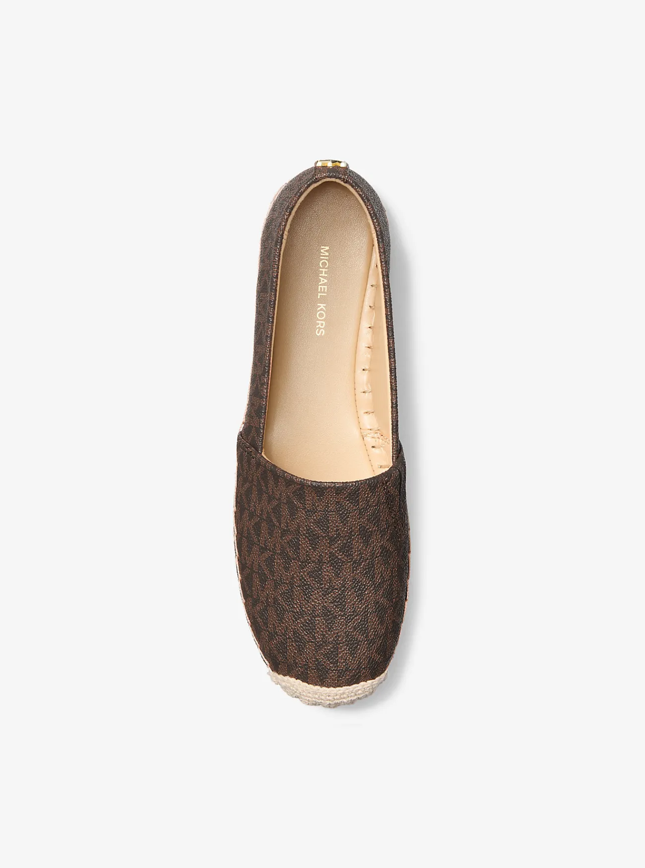 Michael Kors Espadrille Lynn met plateauzool en kenmerkend logo BRUIN Sale