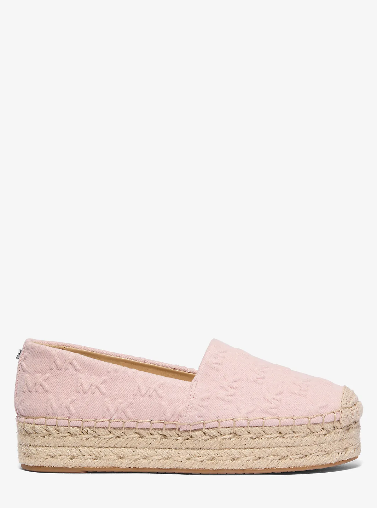 Michael Kors Espadrille Lynn van denim met plateauzool en logo in reli&euml;f ROZENWATER Sale
