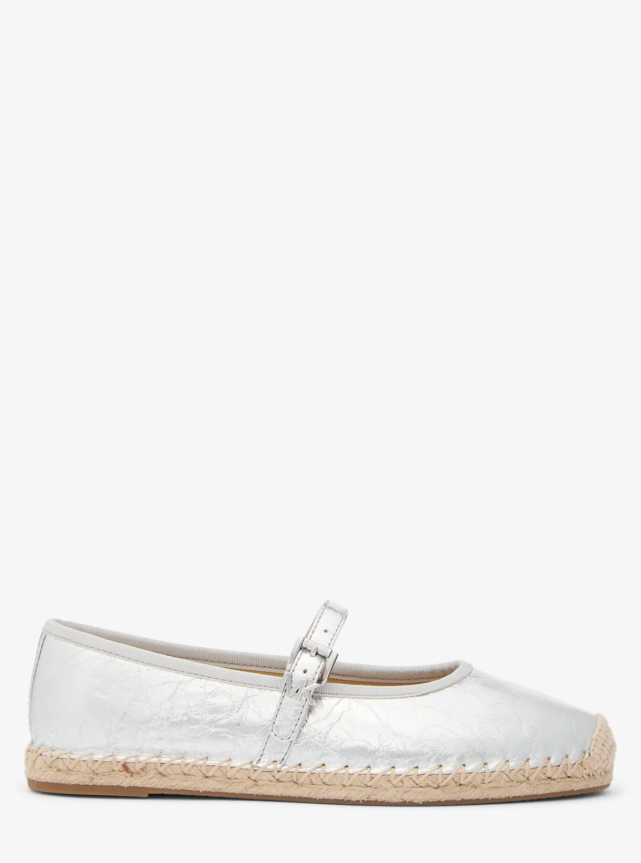 Michael Kors Espadrille Lynn van metallic leer in ballerinastijl ZILVER Online