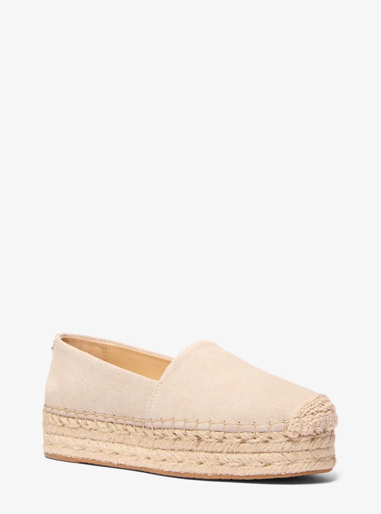 Michael Kors Espadrille Lynn van su&egrave;de met plateauzool LICHTZAND Outlet