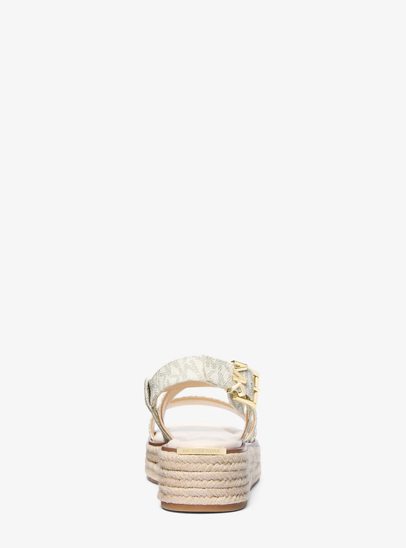 Michael Kors Espadrille-sandaal Lynn met plateauzool en kenmerkend logo VANILLE Outlet