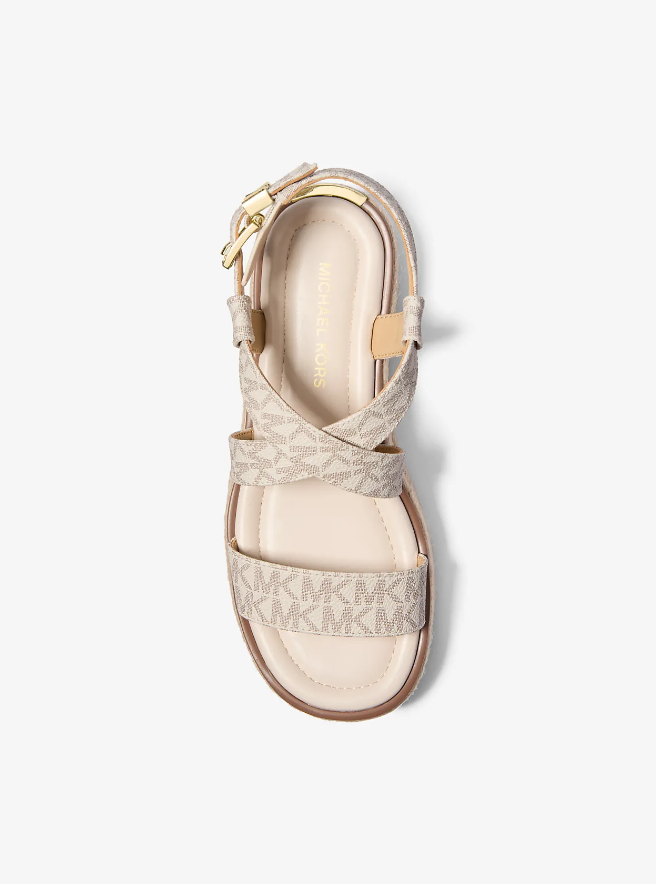 Michael Kors Espadrille-sandaal Lynn met plateauzool en kenmerkend logo VANILLE Outlet