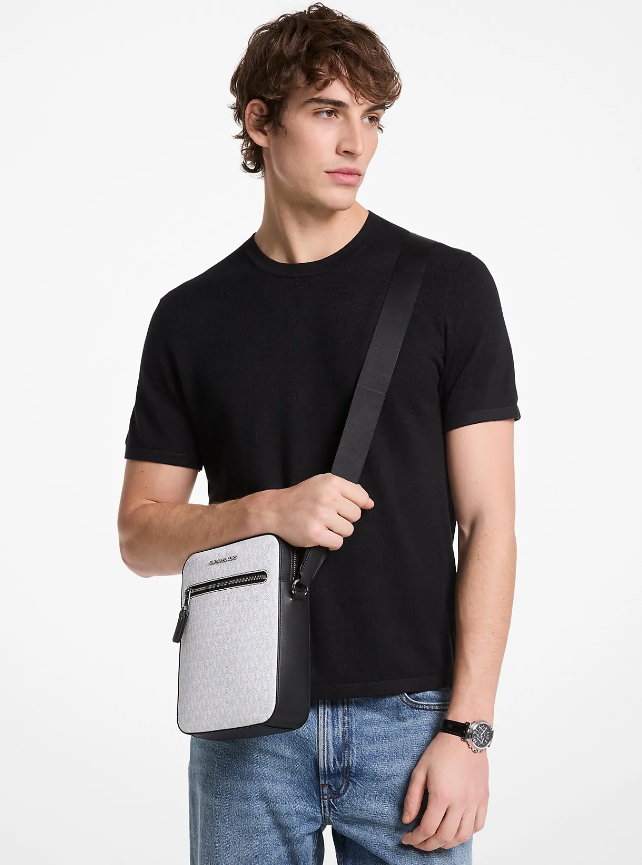 Michael Kors Flightbag Varick met logo Discount