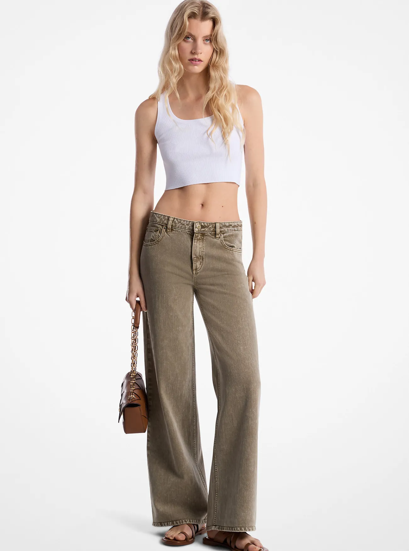 Michael Kors Geverfde jeans met wijde pijpen SAFARI Clearance