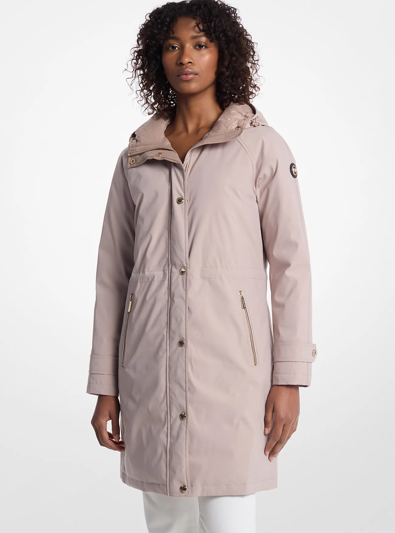 Michael Kors Geweven regenjas met capuchon CHAMPAGNE New