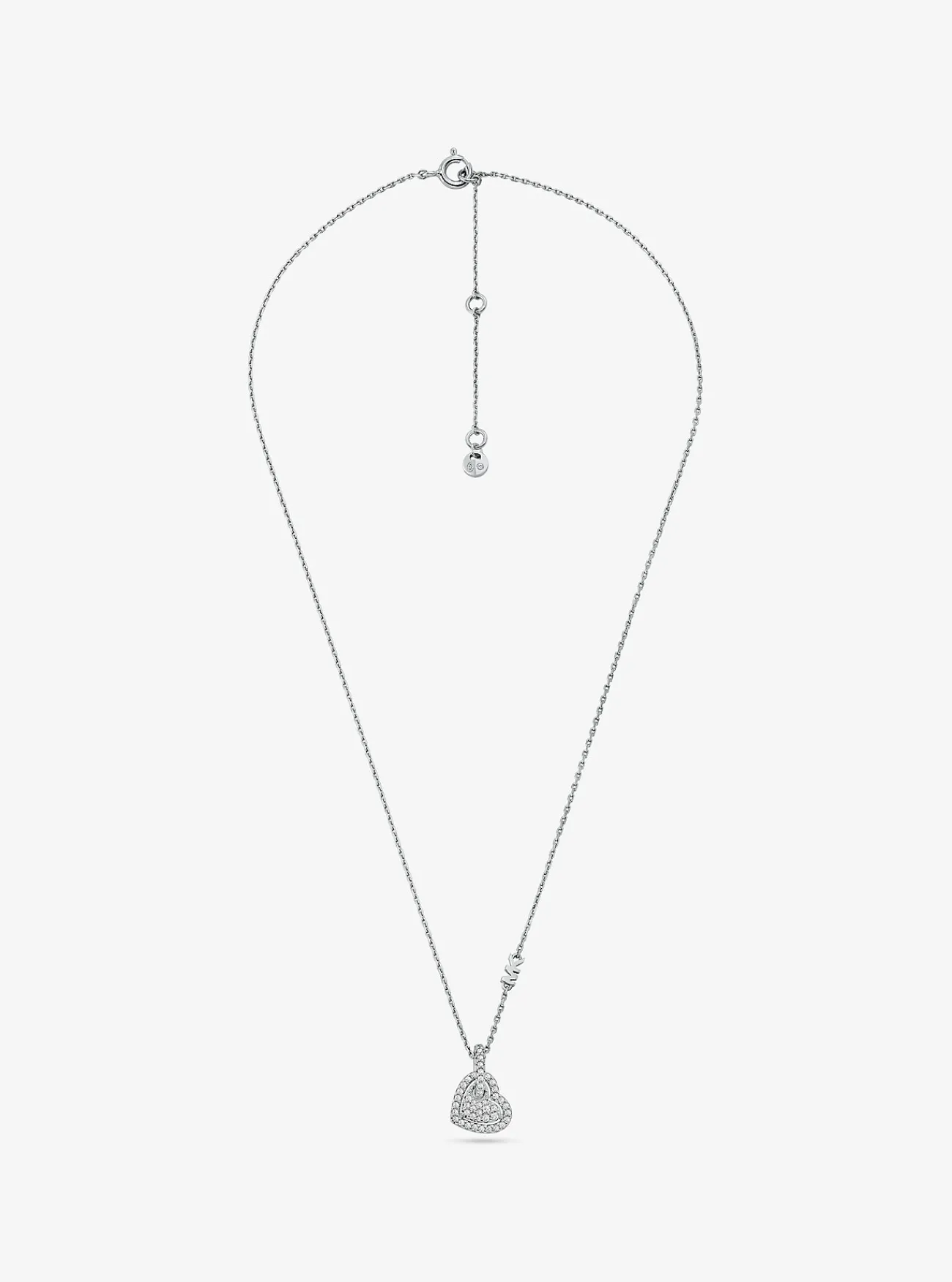 Michael Kors Halsketting van sterling met plating met edelmetaal en hart met siersteentjes ZILVER Fashion